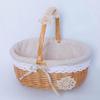 Wicker Picnic Basket with Lace Daisy Liner