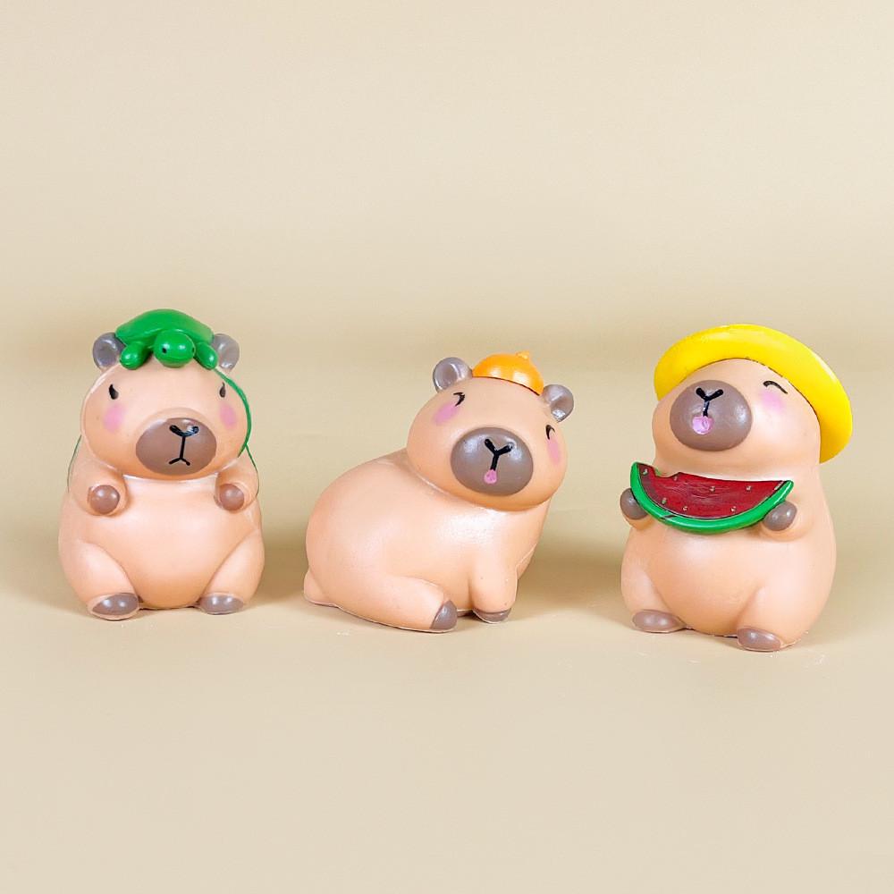 Model Capybara Pvc Ornament With Hat Wearing Appearance Design Gifts For