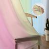 Candy Rainbow Stripes Translucent Drapes for Bedroom Space Living Room Decoration Window Opening Drape for Kitchen Area Tulle Voile Organza Curtains