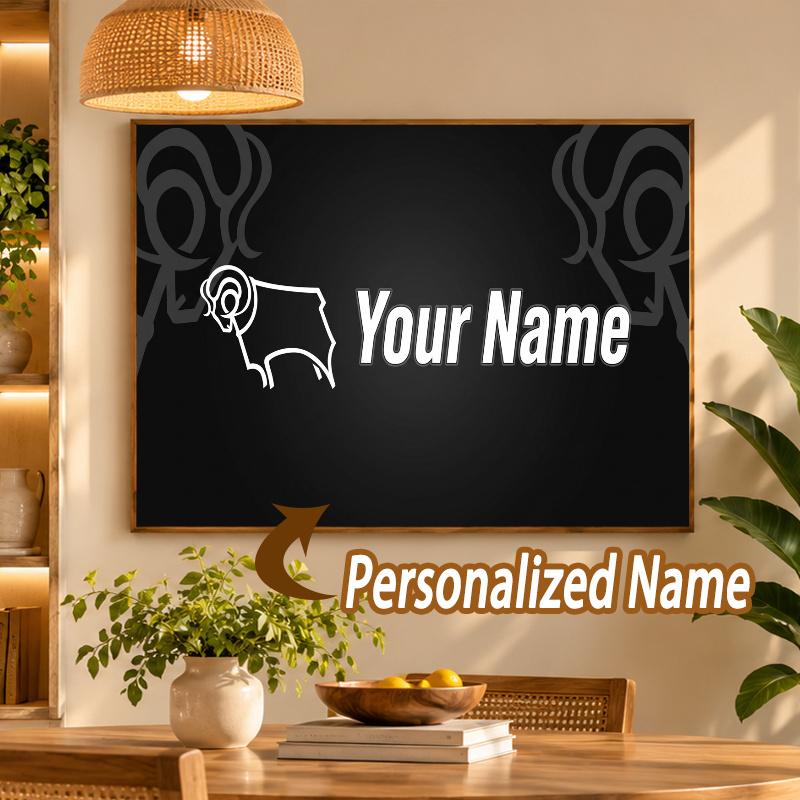 Custom Name Derby County 5D Diamond Painting Personalized Full Drill Diamond Art Kit Gift