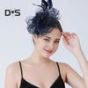 Feather Mesh Decorative Top Hat Headband Party Hair Accessories Women Flower Decor Dot Print Headpiece
