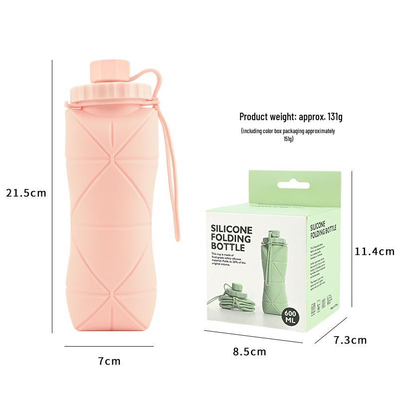 Foldable Silicone Water Bottle - Portable, Large Capacity, Telescopic for Travel and Outdoor Sports