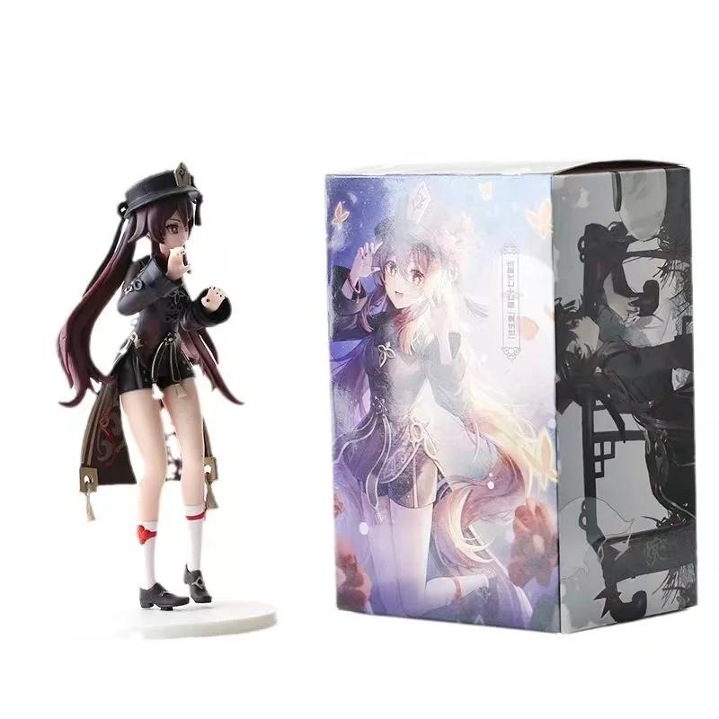 Genshin Impact Hu Tao Raiden Shogun Kawaii Cartoon Action Figures Model Doll Toys Collectible Desktop Ornaments Birthday Gifts