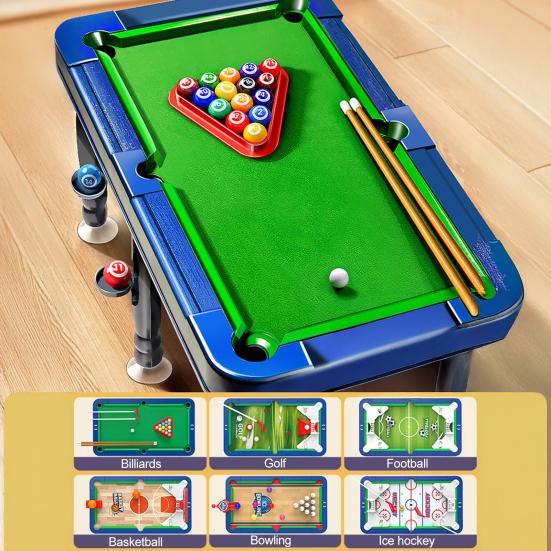 6-In-1 Mini Billiards Table Game 2 To 4 Players Parent-children Interactive Simulated Pool Table