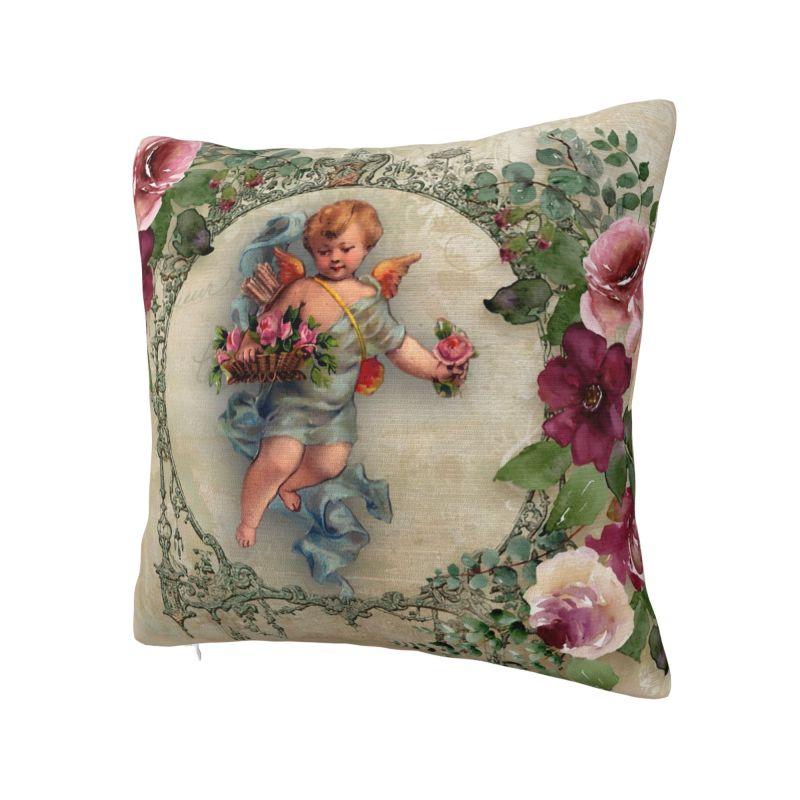 Custom Vintage Rose Victorian Angel Pillow Covers Home Decoration Luxury Cushion Cover Square Pillowcase