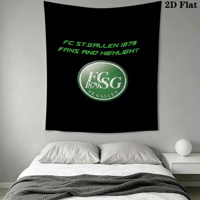 Fc St Gallen Wall Tapestry Aesthetic Wall Hanging Printed Fabric Blanket Decorative Tapestries for Bedroom Living Room Home Decor
