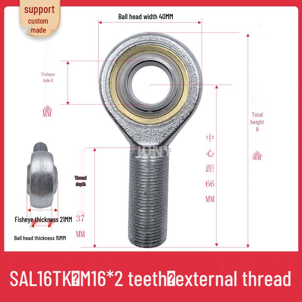 Spherical Plain Bearings: Universal Joint Ball Joint Rod End, Internal SI, External SA, Sizes 5-40