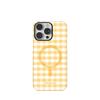 Korean plaid magnetic suction 2-in-1 suitable for Apple 16Promax mobile phone case 17 bracket 15 protective case 13/11
