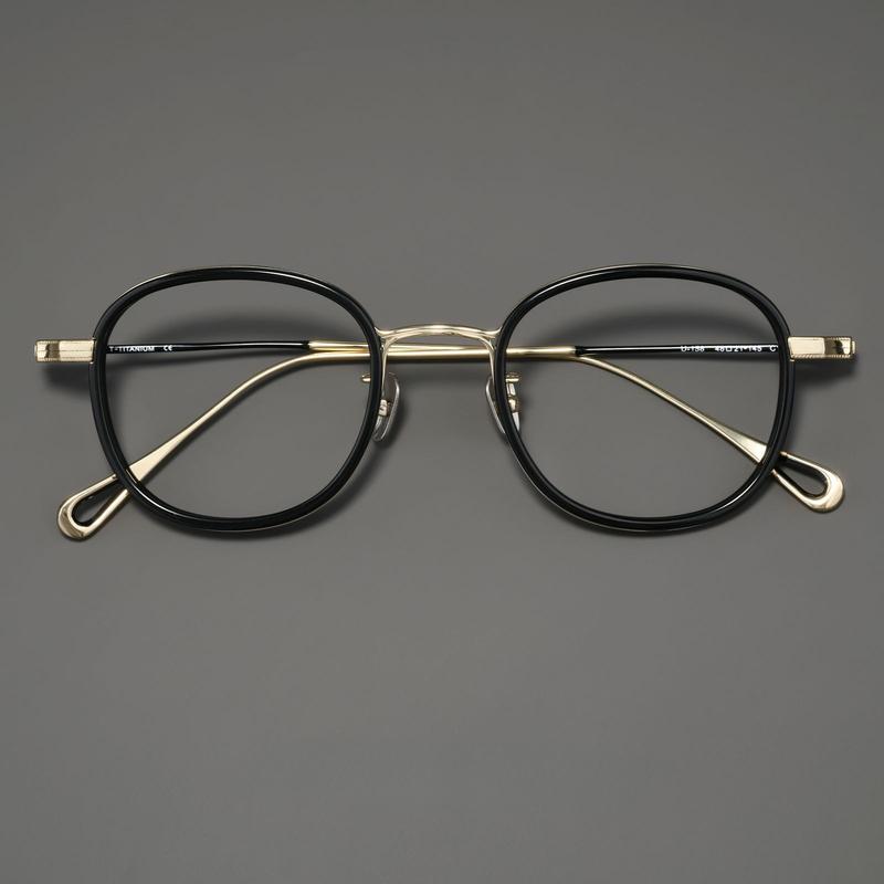 Light Luxury Brand Ultra Light Acetate Titanium Round Glasses Frame Men Women Retro Top Quality Optical Prescription Eyeglasses