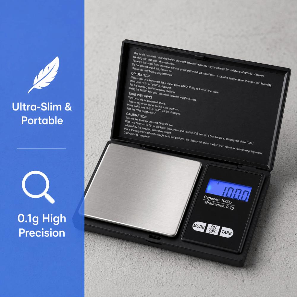 Plastic Stainless Steel Portable Gram Scale  Jewelry Food Baking Ingredient Precious Metal