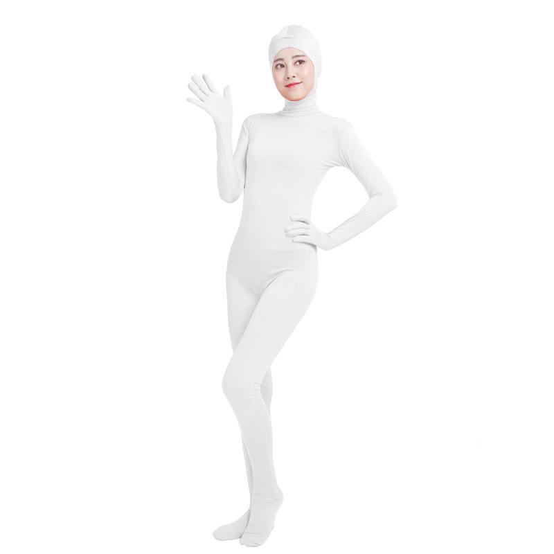 Mono de lycra de cuerpo entero con cara abierta para cosplay de actuación en escenario de anime