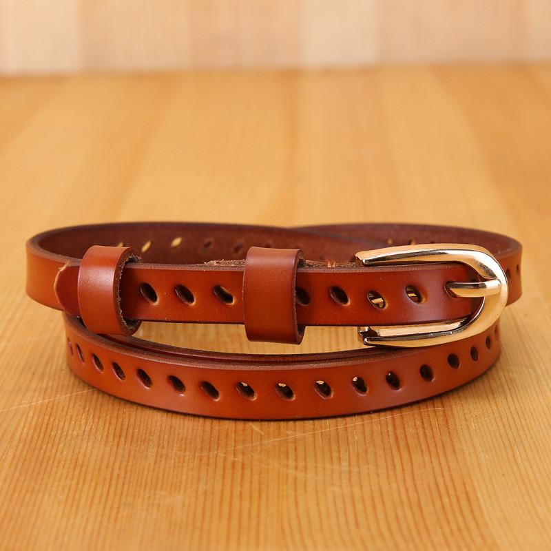 Trendy Cowhide Genuine Leather Waist Belt Women Alloy Clasp Multiple Colors