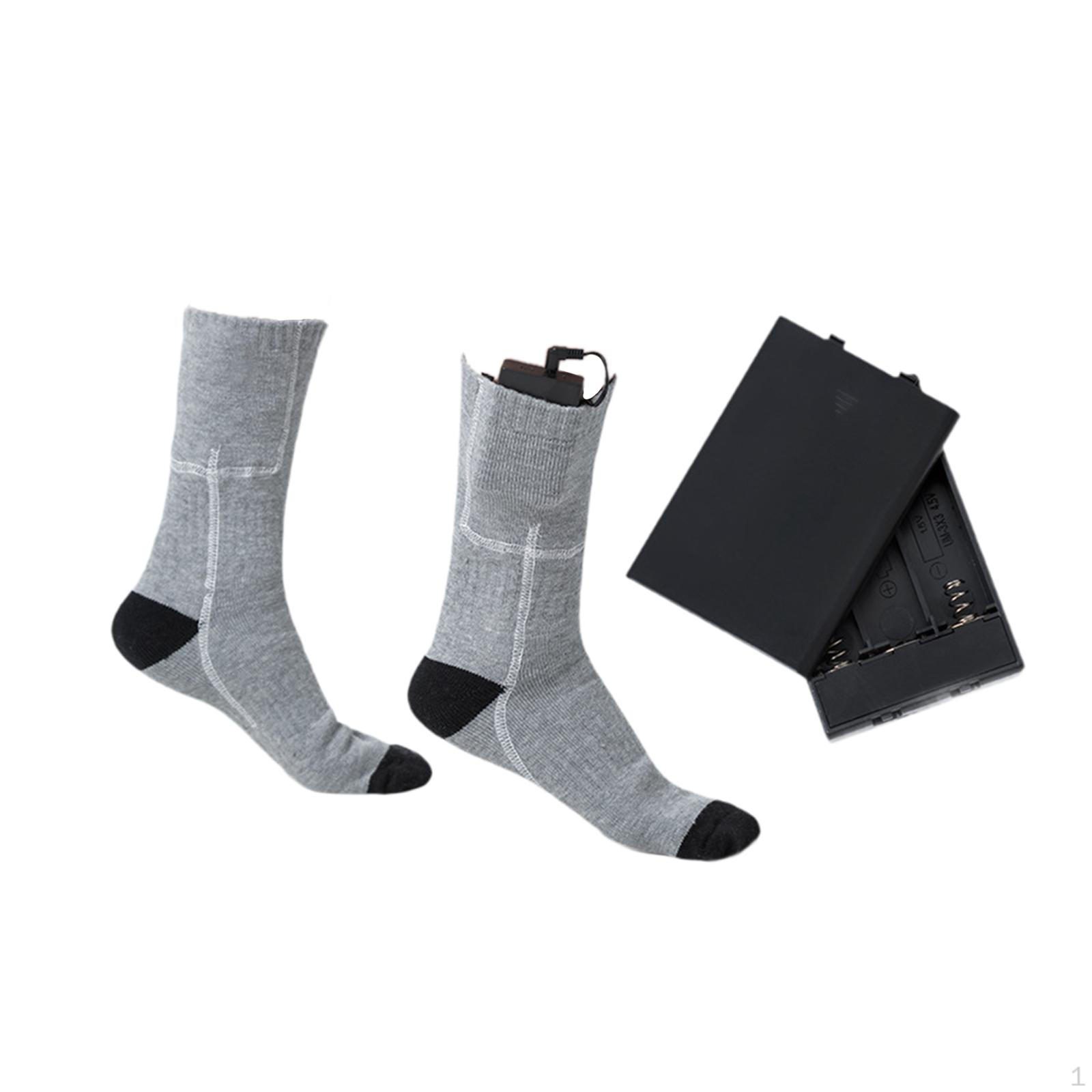 Heated Socks Washable Heating for Campingskating Outdoor Indoor Hiking Gray Temp Adjust Gray constant Temp