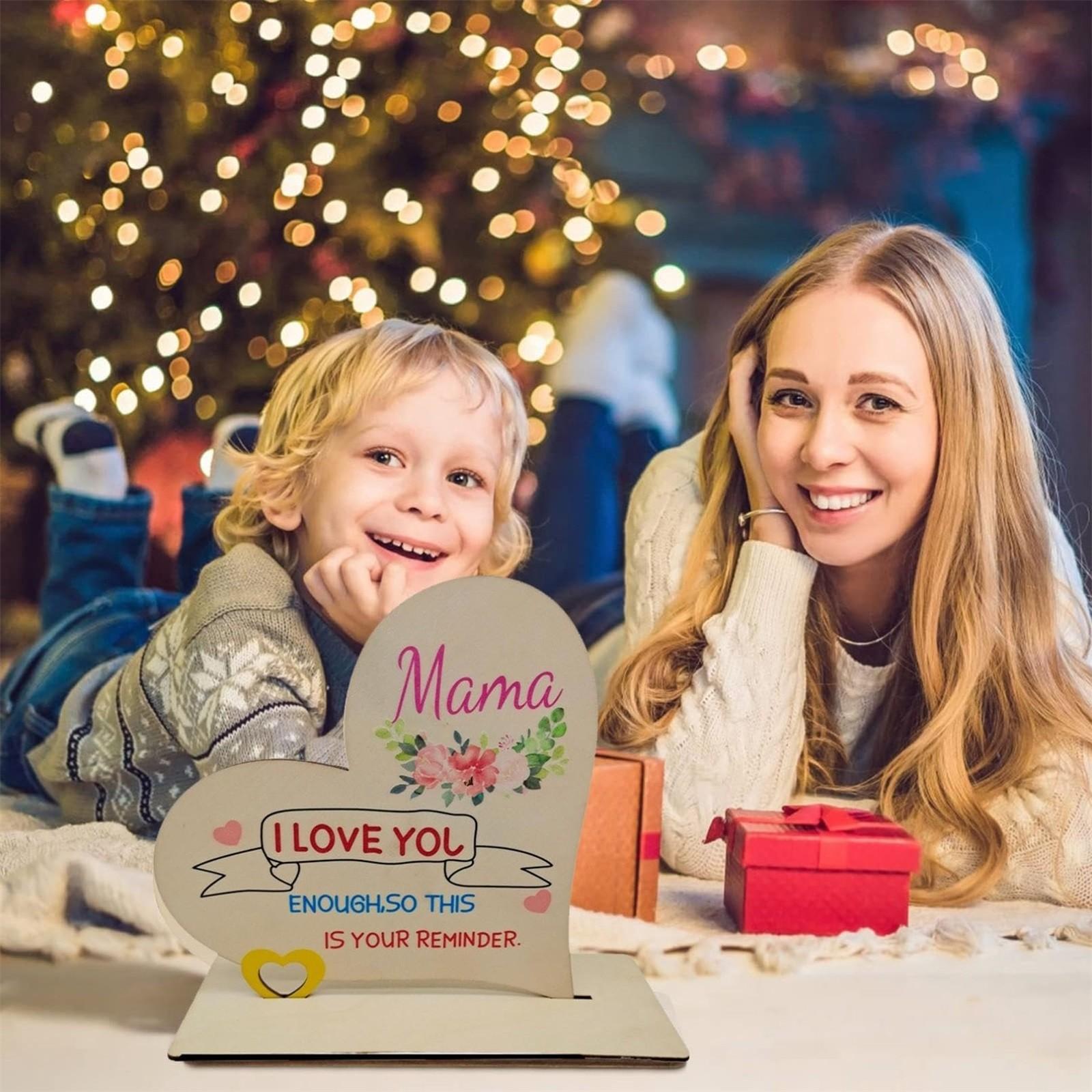 

МАМА ДАДА Bastelset Holz Bilderrahmen, Papa Mama Geburtstagsgeschenk Holznamen Bemalen Fotos Mutter Vater Geburtstag Vatertag Mutter One Size