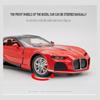 1/24 Scale Bugatti Atlantic Supercar Diecast Car Model Toy, Pull Back Toy Vehicle with Sound and Light for Kids Toddler Boys Girls Gift Collection