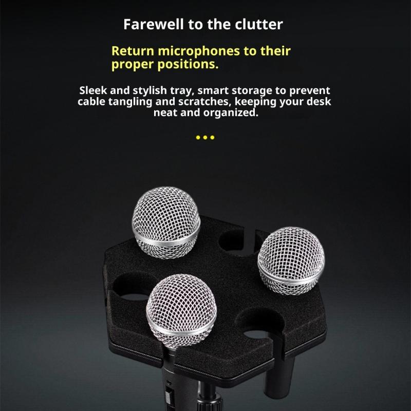 Multiple Hole Mics Storage Organizers With AntiShock Design Lightweight Space Saving Solution For Wireless Cord Microphones