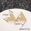 V Shape Stud Earrings for Women Sparkly Pave Set Geometric Earrings Minimalist Daily Fashion Jewelry