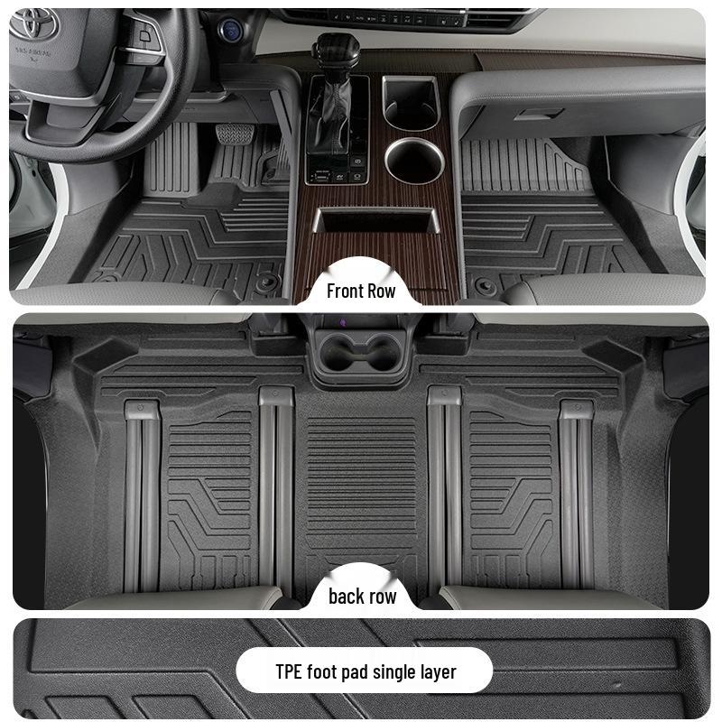 Toyota Sienna TPE Floor Mats for 7-Seater Models (2021-2025), Front Two Rows, Full Coverage. Sienna 21-24 Model [TPE Mats Upgrade Package]