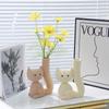 Cat Vase Abstract Art Vases Ceramic Kitten For Grass Dried Flower Nordic Living New Room Home Indoor Decoration Accessories