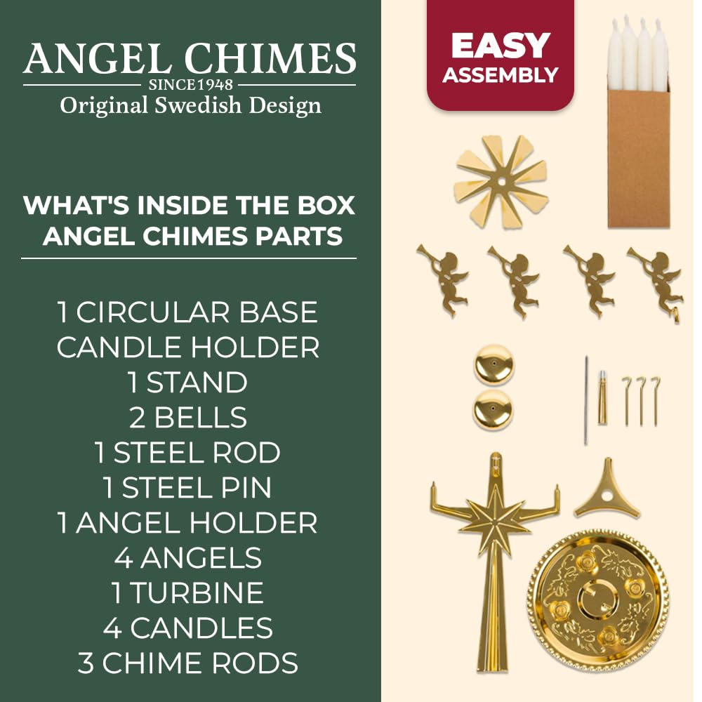 Engelsläuten Original Schwedische Weihnachtsdekoration Mit 4 Kerzen (Glockenspiel) - - -