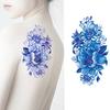 Waterproof Temporary Tattoos Stickers Sexy  Dark Rose Flowers Art Flash Tattoo Sleeve 3pcs/set