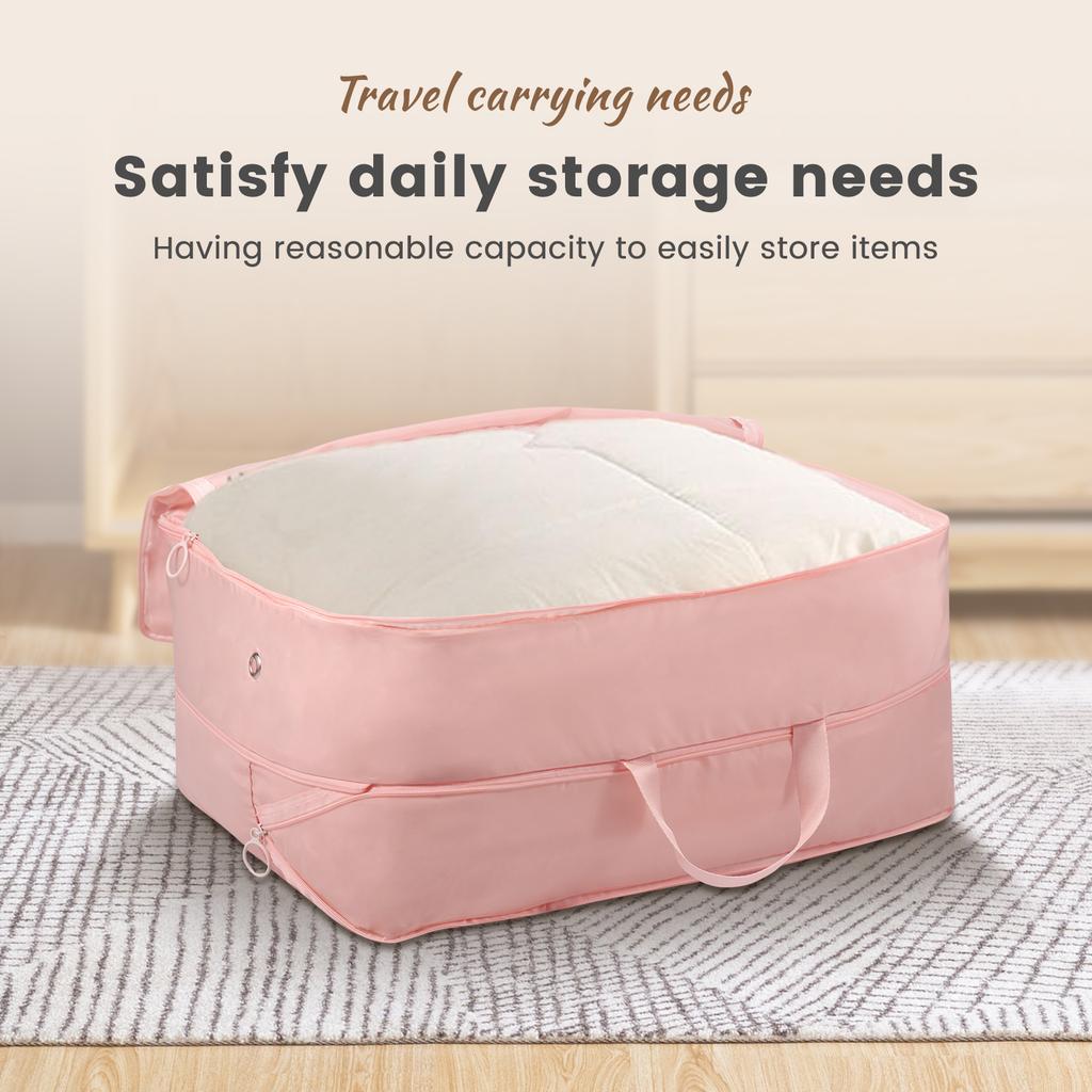 Compression Storage Bag with Zipper Quilt Clothes Closet Cabinet Organizer Space Saving Self Compression Clothes Bedding Storage