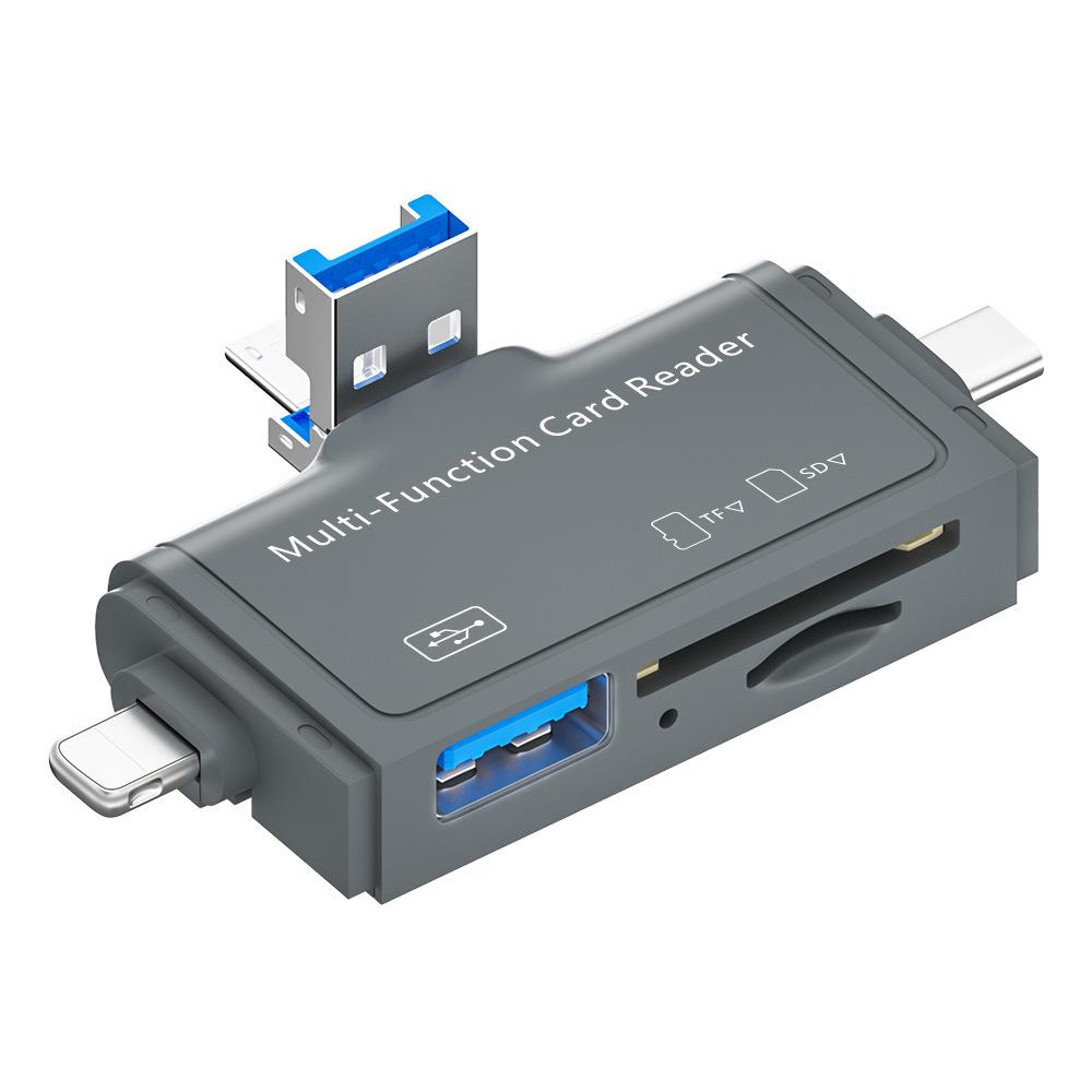 Multi-Function 7-in-1 OTG Card Reader for USB, Type-C, Android, and Computers