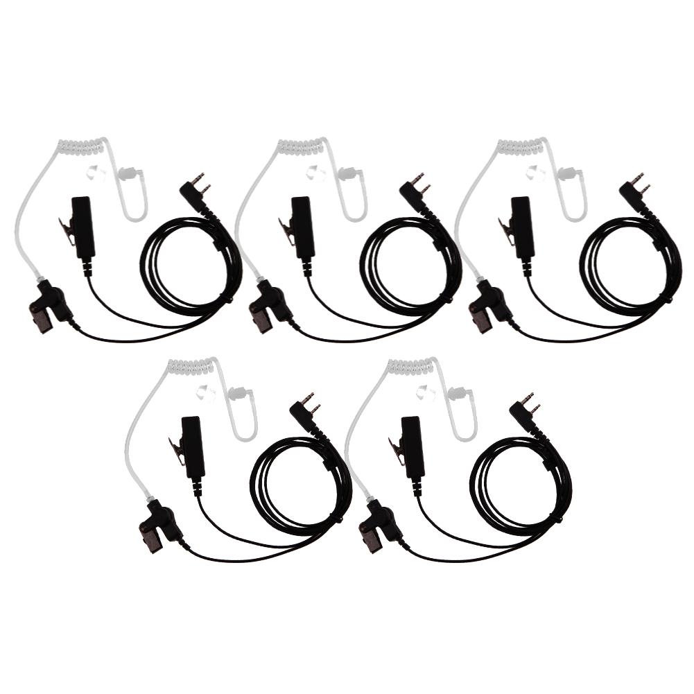 2 Pin Walkie-Talkie Headset Radio Earpiece with Acoustic Tube Air Tube Security Earphones with Ear for Android Radio Earpiece