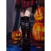 Women Thigh High Socks Over the Knee High Stockings Japanese Skeleton Skull Print Long Socks Thin Halloween Stockings