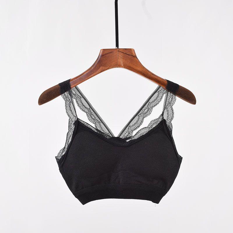 

Интимные товары Женский кружевной маленький топ-слинг Модный скотч для груди Летний новый поступление Красивая спина Бюстгальтер на косточках Сексуальный вязаный топ-труба Black All yards
