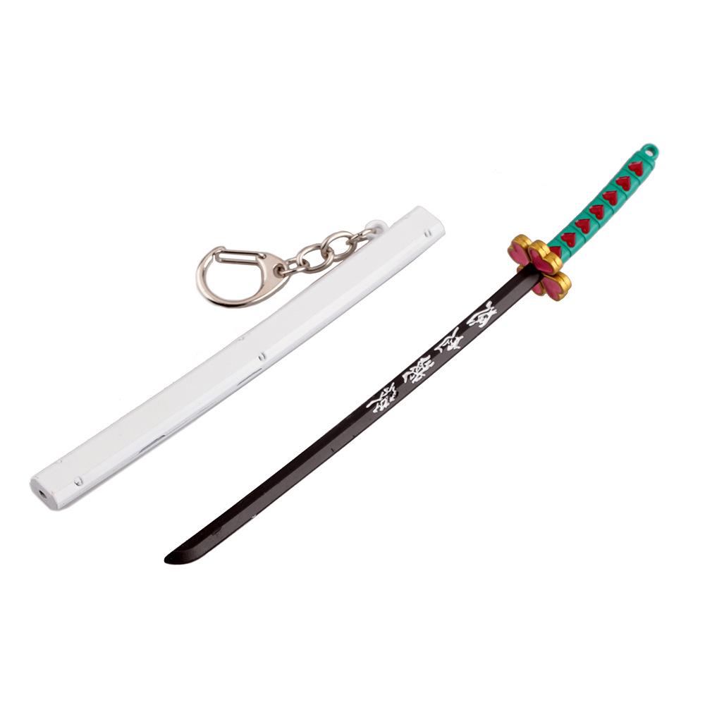Anime Sword Shape Keychain Cartoon Blade of Ghost Keyring Model Cosplay Jewelry Accessories