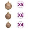 Artificial Half Christmas Tree with Lights and Ornaments Green 120 Cm