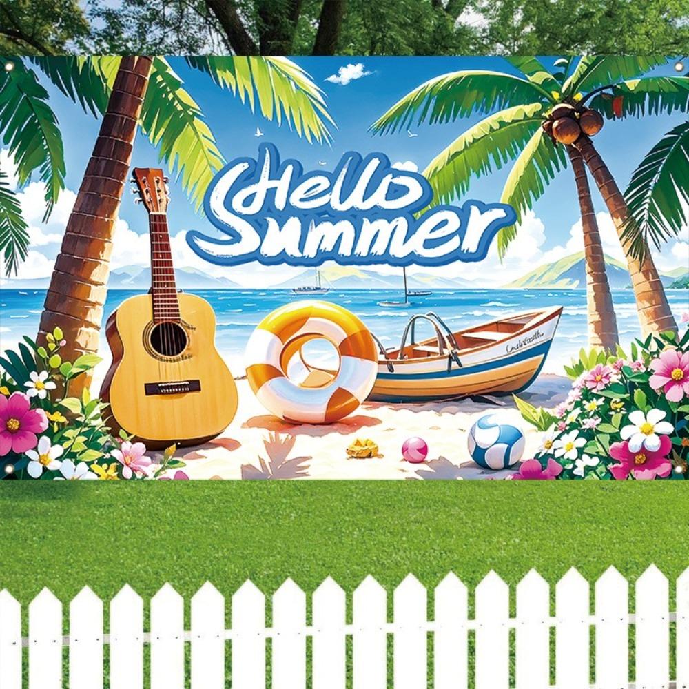 Tropical Theme Summer Pool Party Backdrop Hawaiian Photography Background  Wedding Birthday Party