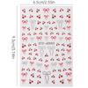 Nail Art Stickers, Cartoon Cute Little Cherry Romantic Bow 3D Adhesive Nail Stickers