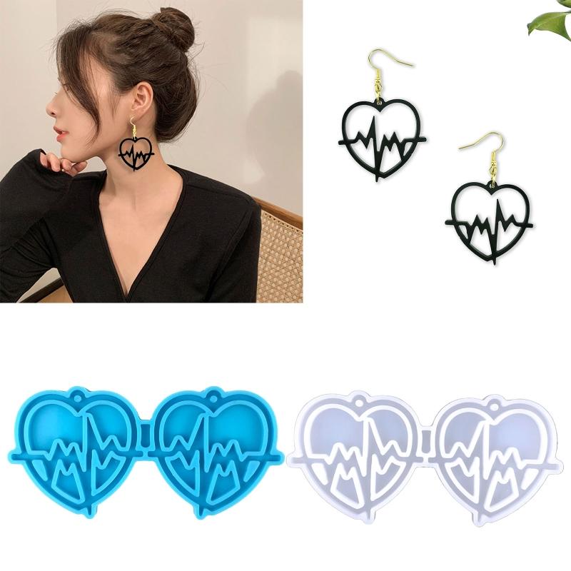 Epoxy Love Heart Mold Silicone Earrings Mold Handmade Fashion Jewelry Molds for Resin Jewelry Making Pendant Crafts