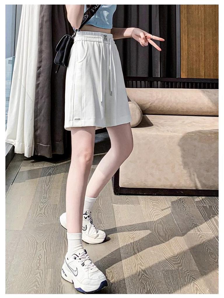 Women's Pink Wide-Leg Summer Sport Shorts, Loose Fit, Mid-Length, Casual Five-Point Pants, 2025 Hot Style