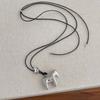 Elegant Horse And Floral Pendant Necklace Polished Metal Long Layering Chain Jewelry For Women Gift