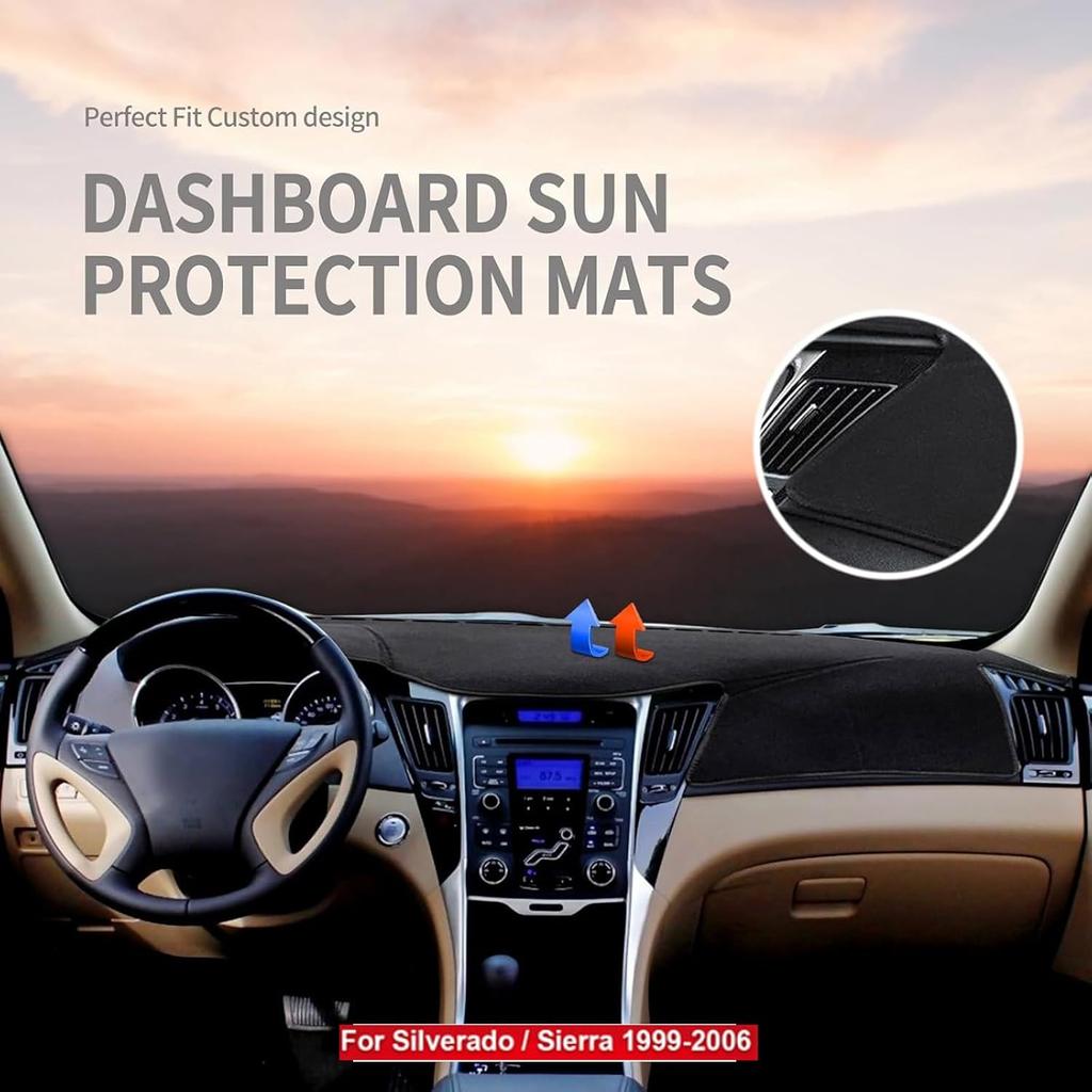 1999-2006 Chevrolet Silverado/Tahoe/Suburban GMC Sierra Trument Panel Mat, For Trument Panel Cover Covered With Anti-Slip With Sun Glare UV Light