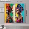 2pcs   Popular Curtains 2D plane printing African Woman Print Versatile Durable Polyester (without rod) Stuff Clearance Perfect