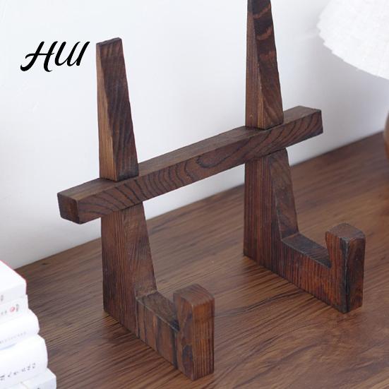 Solid Wood Book Holder Wooden Stand for Reading, Adjustable Tablet Cookbook Holder, Photo Frame Foldable Desktop Display Rack Music Records Art Print