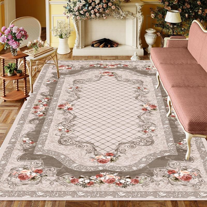Europe Persia Style Retro Flowers Carpet Living Room Sofa Bedroom Bedside Study Kitchen Entrance Door Rug Non-slip Decor Mat