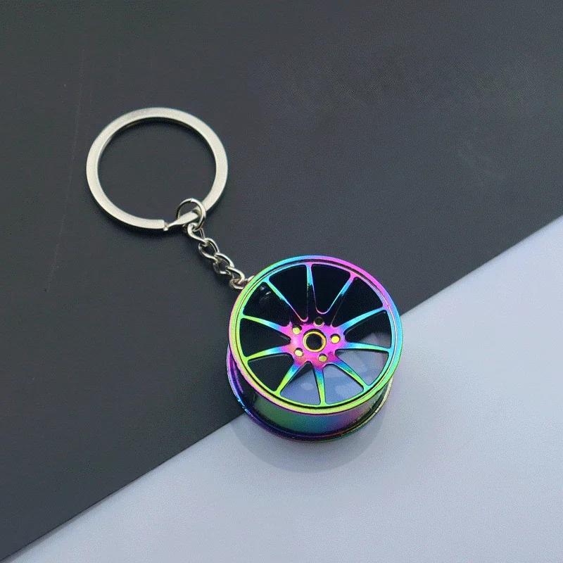 Kreativní kovové doplňky do auta Klíčenka s přívěskem na klíče ze slitiny zinku, turbo převodovky, brzdového kotouče, přívěsek na klíče pro pánské dárky k narozeninám pro tátu