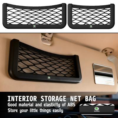 UDG5 Car Storage Mesh Bag Organizer Net Pocket Sticker Trunk Storage Bag Accessories For Kamiq Karoq Octavia 2 3 Rapid Scala