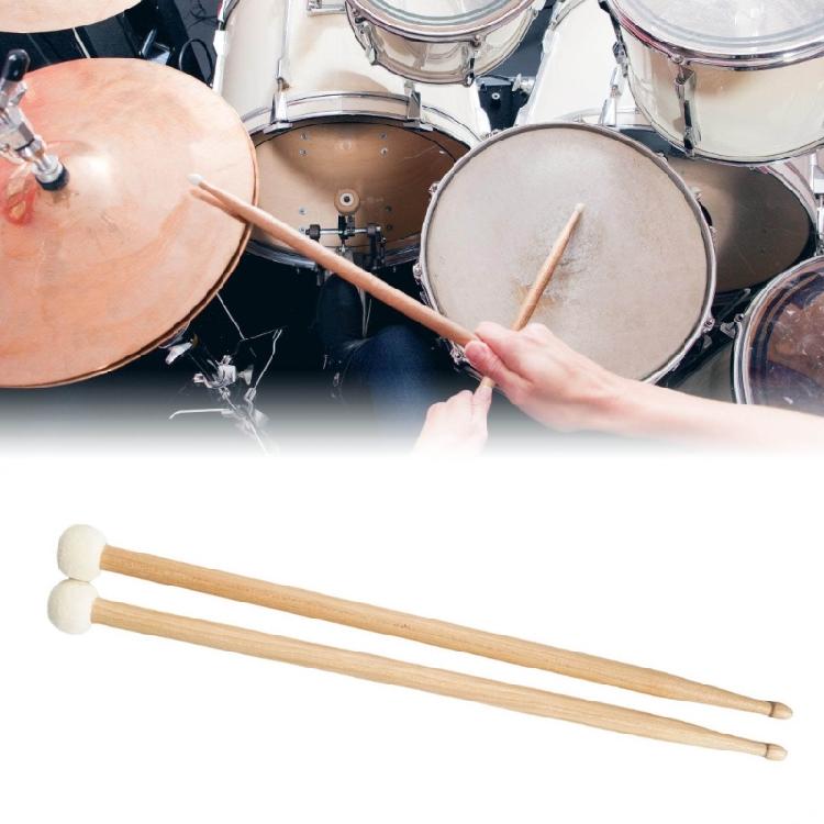Double Head Drum Hammer Practice Playing Drum Mallets Timpani Drumsticks Percussion Instrument Felt Head Drum Sticks