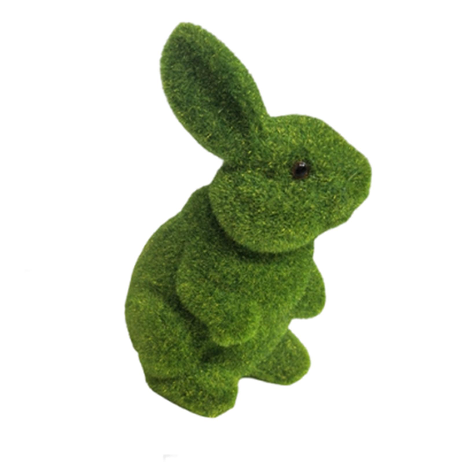 Фигурка кролика с флоком, Декор фигурки Пасхального кролика, Стоящий орнамент с флоком и маленьким изящным бантом, Статуэтка Пасхального кролика для камина, стола