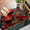 2D Floral Printed Door MATS, Corridor Carpet MATS, Absorbent Crystal Velvet Carpets, Suitable for Bathrooms, Doorways, and Bedrooms