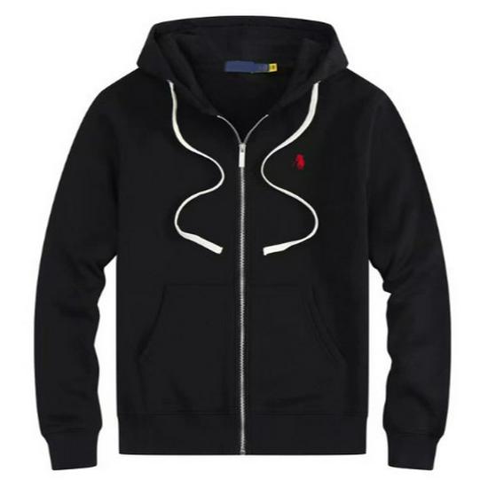 Sudadera con capucha forrada de felpa para hombre, Bordada, Corte holgado, Estilo polo Otoño/Invierno, Tallas grandes, Diseño RL