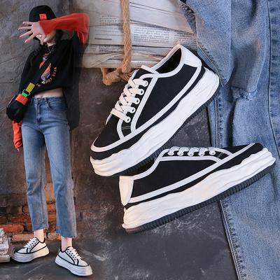 Women Canvas Shoes Fashion Spring and Autumn All-match Breathable Student Thick Bottom Shoes