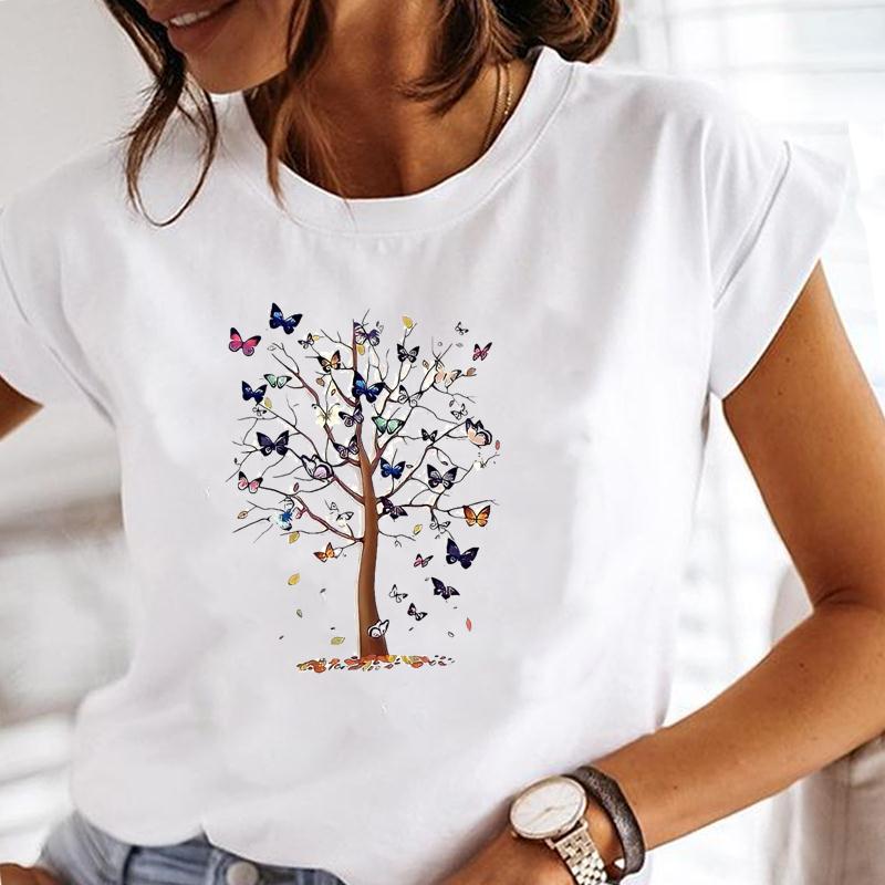 Camiseta con estampado de diente de león para mujer, camiseta de manga corta con estilo bonito de los años 90, ropa informal para mujer, camiseta gráfica a la moda de verano