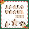 100x Unfinished Wooden Ornaments Wood Cutouts Slices Blank Pieces for Painting
